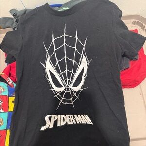 Spider-Man Black Graphic Tee with White Web & Eyes
